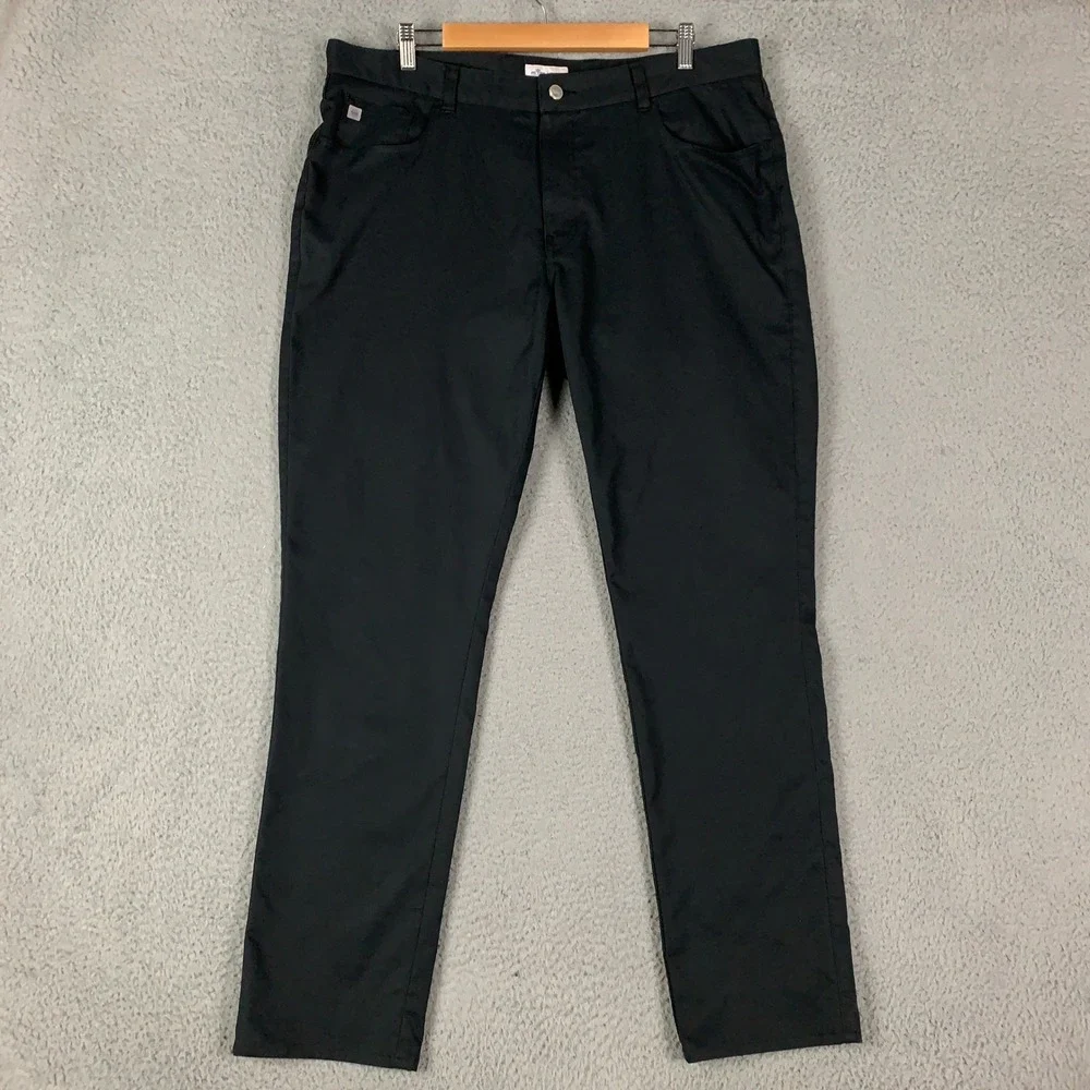 Peter Millar EB66 Golf Pants Mens 38x32 Black 5-Pocket Performance Luxury Travel